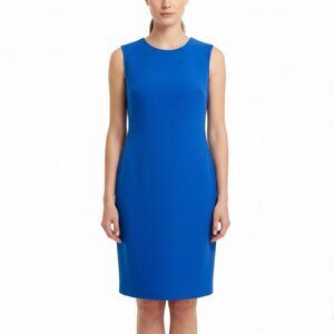 Of Mercer Womens Blue Sleeveless Sheath Dress Size 10